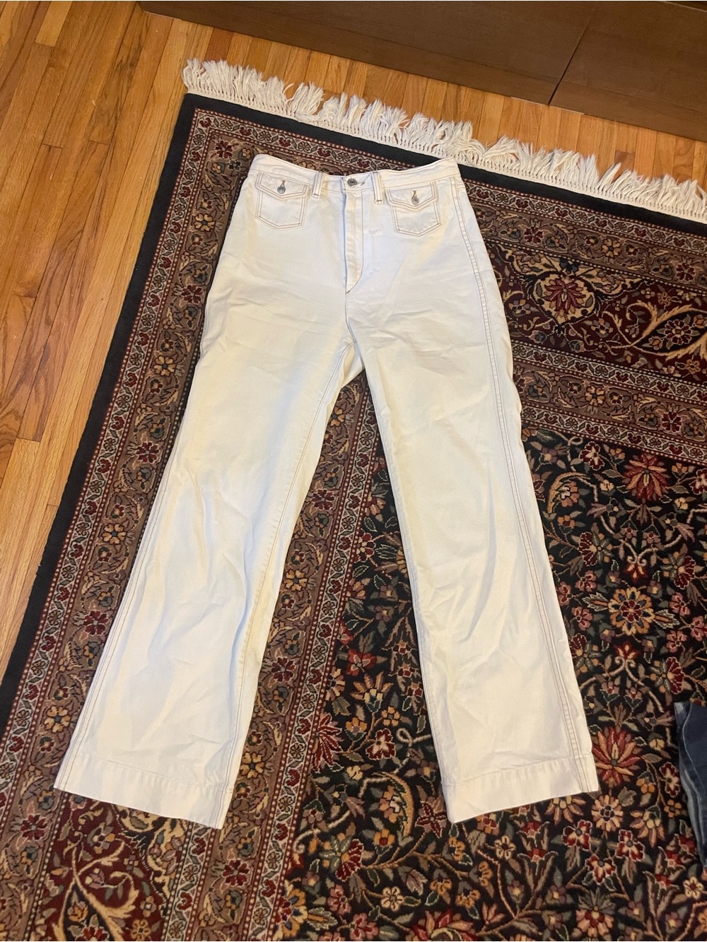Re/Done White Wide-Leg High-Rise Jeans